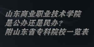 山东商业职业技术学院是公办还是民办？附山东省专科院校一览表