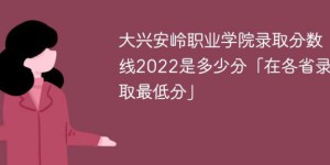 大兴安岭职业学院2022年各省录取分数线一览表「最低分+最低位次+省控线」