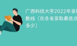 广西科技大学2022年录取分数线一览表「最低分+最低位次+省控线」