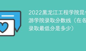 黑龙江工程学院昆仑旅游学院2022年各省录取分数线一览表「最低分+最低位次+省控线」