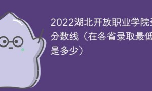 湖北开放职业学院2022年各省录取分数线一览表「最低分+最低位次+省控线」