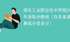 湖北工业职业技术学院2022年各省录取分数线一览表「最低分+最低位次+省控线」