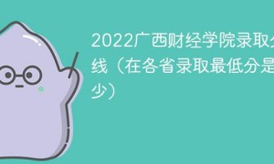 广西财经学院2022年各省录取分数线一览表「最低分+最低位次+省控线」