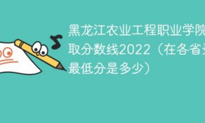 黑龙江农业工程职业学院2022年各省录取分数线一览表「最低分+最低位次+省控线」