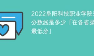 阜阳科技职业学院2022年各省录取分数线一览表「最低分+最低位次+省控线」