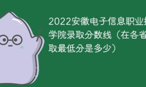 安徽电子信息职业技术学院2022年各省录取分数线一览表「最低分+最低位次+省控线」