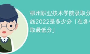 柳州职业技术学院2022年各省录取分数线一览表「最低分+最低位次+省控线」