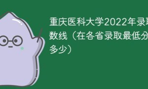 重庆医科大学2022年最低录取分数线是多少（省控线+最低位次）