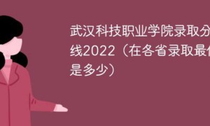 武汉科技职业学院2022年各省录取分数线一览表 附最低分、最低位次、省控线