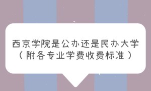 西京学院是公办还是民办大学？（附各专业学费收费标准）