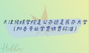 天津传媒学院是公办还是民办大学？（附各专业学费收费标准）